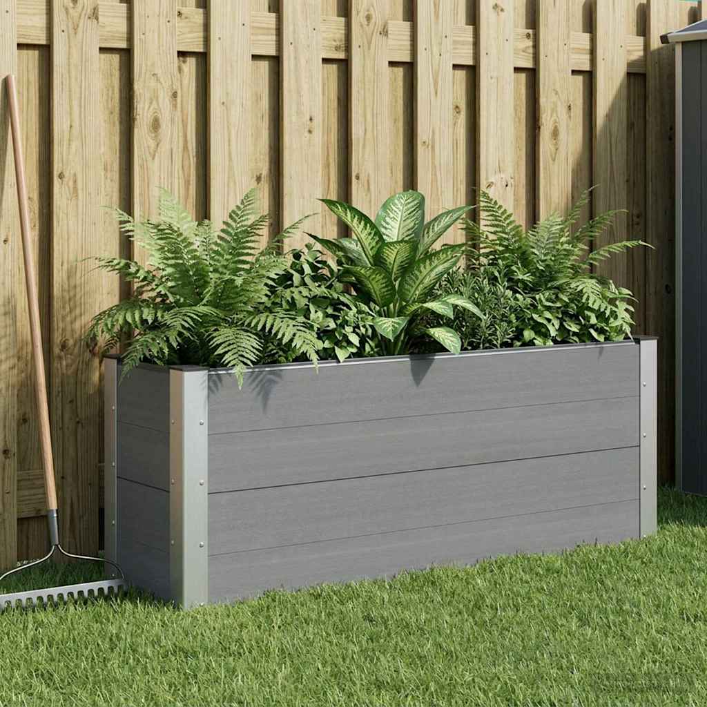 Garden Raised Bed WPC and Aluminium Grey Depth 30 cm 100 cm 72 cm