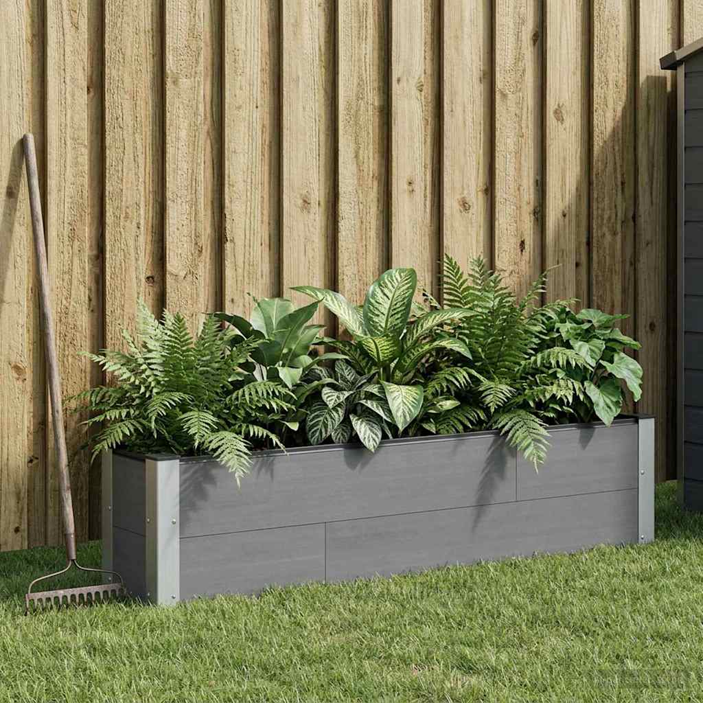 Garden Raised Bed WPC and Aluminium Grey Depth 30 cm 150 cm 36 cm
