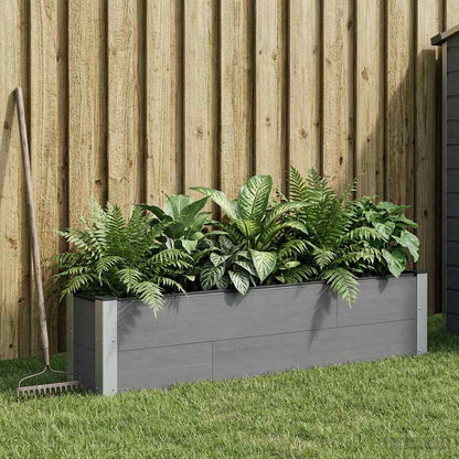 Garden Raised Bed WPC and Aluminium Grey Depth 30 cm 150 cm 36 cm