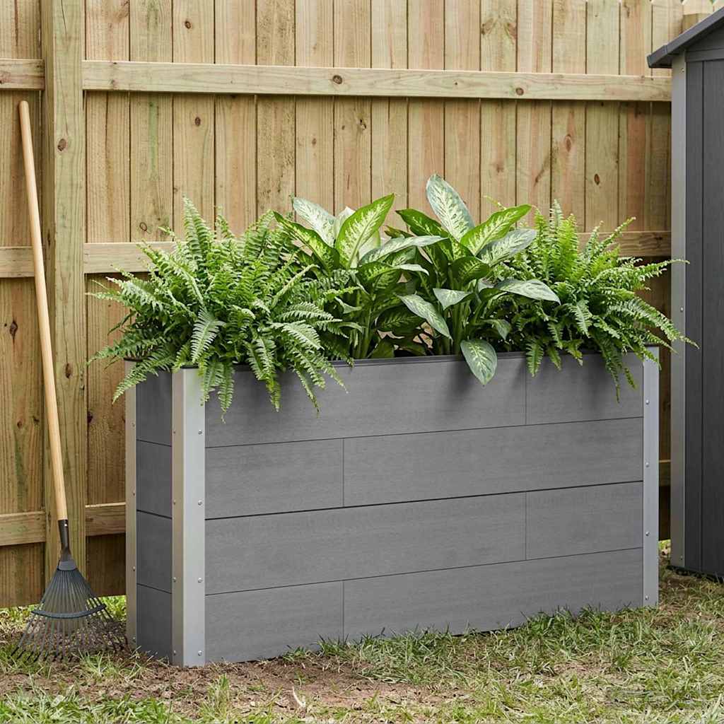 Garden Raised Bed WPC and Aluminium Grey Depth 30 cm 150 cm 72 cm