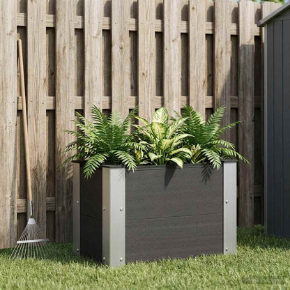 Garden Raised Bed WPC and Aluminium Black Depth 30 cm 50 cm 36 cm