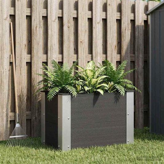Garden Raised Bed WPC and Aluminium Black Depth 30 cm 50 cm 36 cm