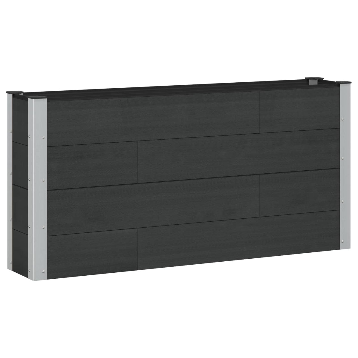 Garden Raised Bed WPC and Aluminium Black Depth 30 cm 150 cm 72 cm