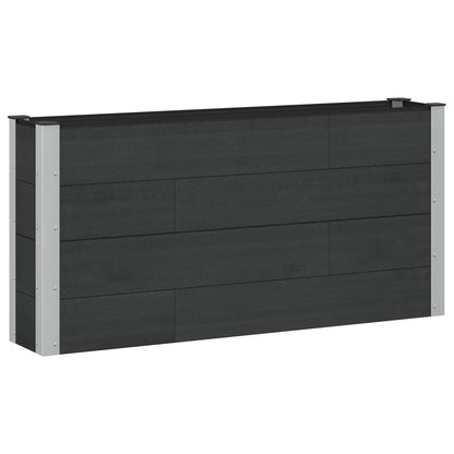 Garden Raised Bed WPC and Aluminium Black Depth 30 cm 150 cm 72 cm