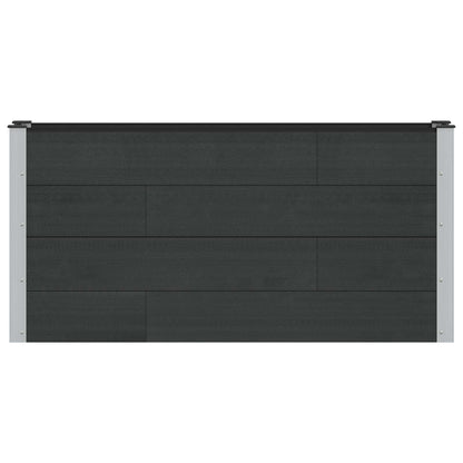 vidaXL Garden Raised Bed Black 150 x 30 x 72 cm WPC and Aluminium 3