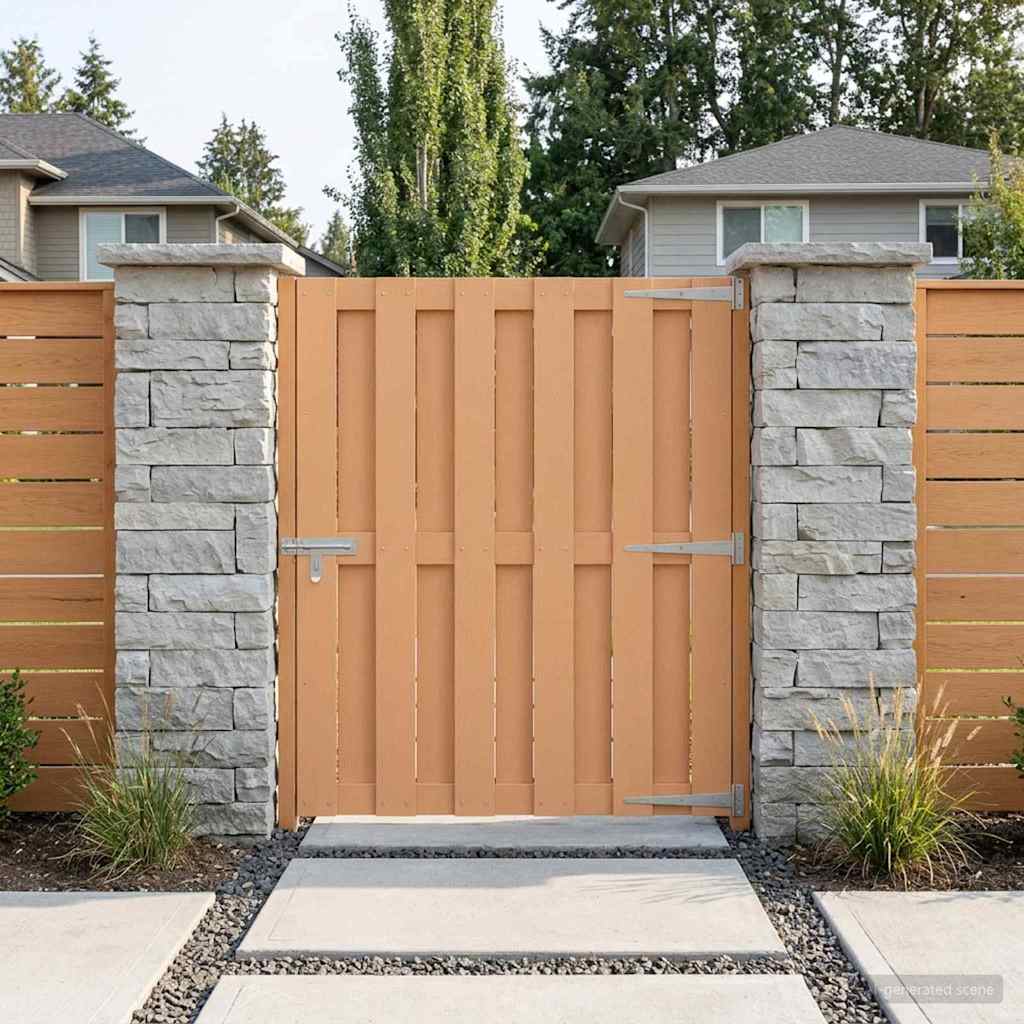 Garden Gate WPC and Aluminium Brown 100 x 112 cm