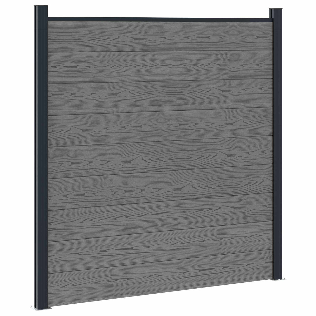 vidaXL Fence Set 180 x 186 cm WPC and Aluminium Grey 2