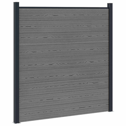 vidaXL Fence Set 180 x 186 cm WPC and Aluminium Grey 2