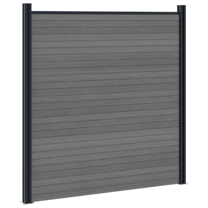 vidaXL Fence Set 180 x 186 cm WPC and Aluminium Grey 4