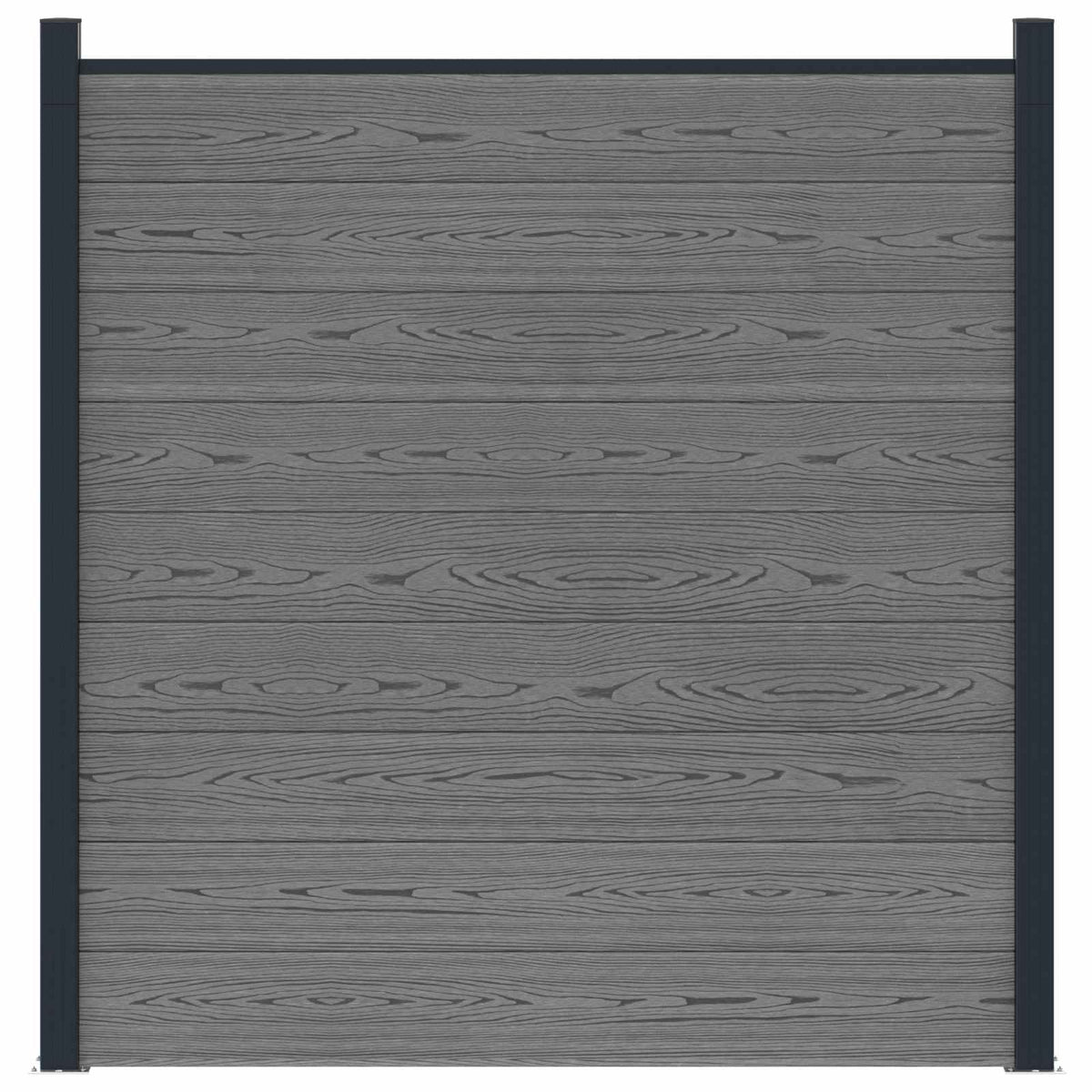 vidaXL Fence Set 180 x 186 cm WPC and Aluminium Grey 3