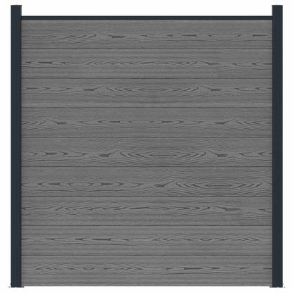 vidaXL Fence Set 180 x 186 cm WPC and Aluminium Grey 3