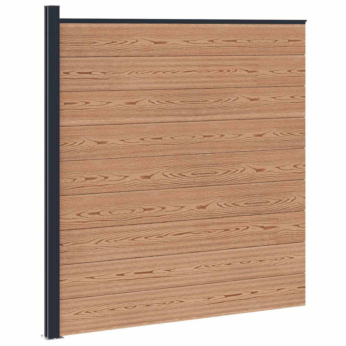 vidaXL Fence Set 175 x 186 cm WPC and Aluminium Brown 2