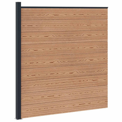vidaXL Fence Set 175 x 186 cm WPC and Aluminium Brown 2