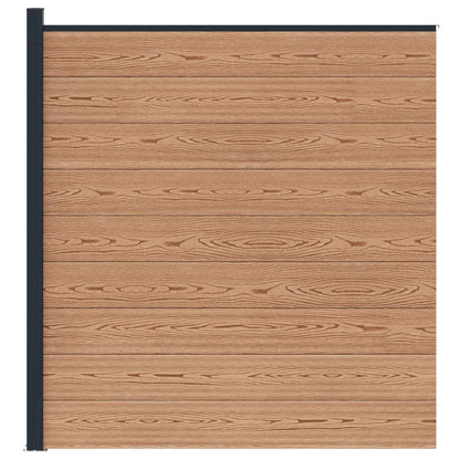 vidaXL Fence Set 175 x 186 cm WPC and Aluminium Brown 3