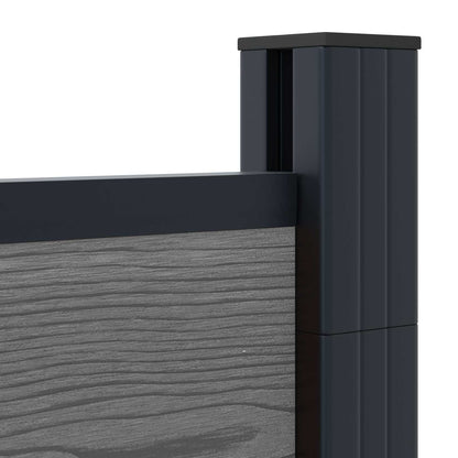 vidaXL Fence Set 175 x 186 cm WPC and Aluminium Grey 5
