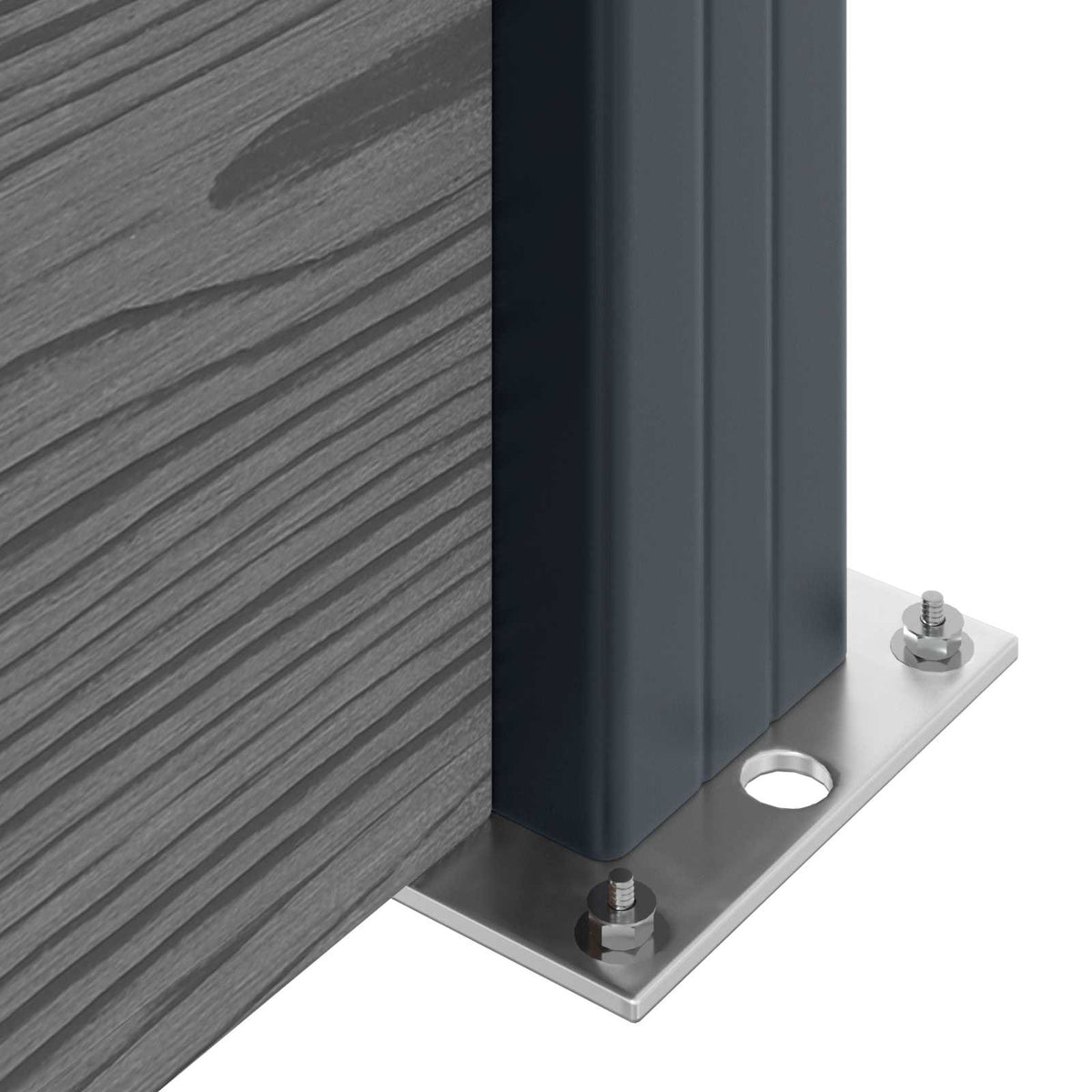 vidaXL Fence Set 175 x 186 cm WPC and Aluminium Grey 6