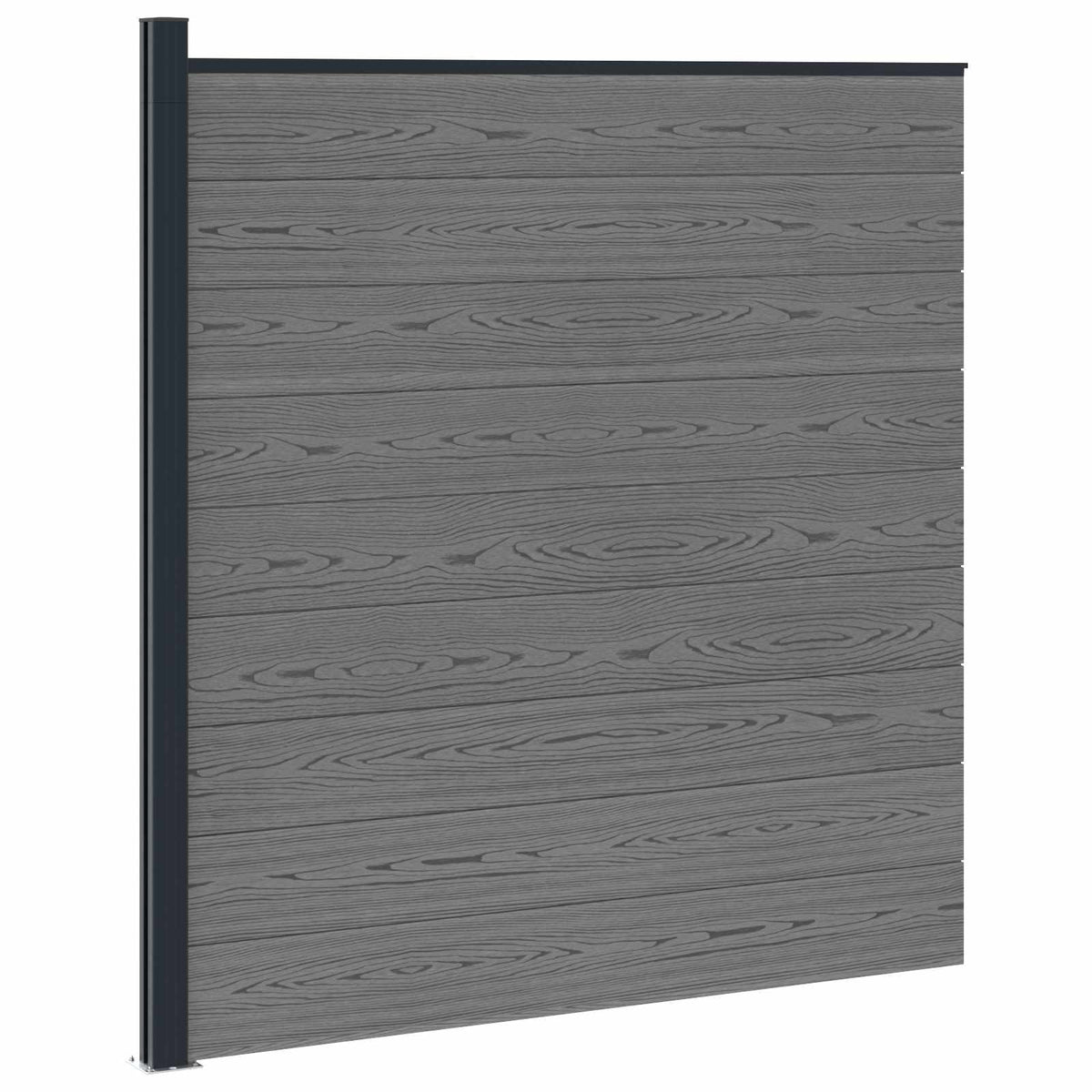 vidaXL Fence Set 175 x 186 cm WPC and Aluminium Grey 2