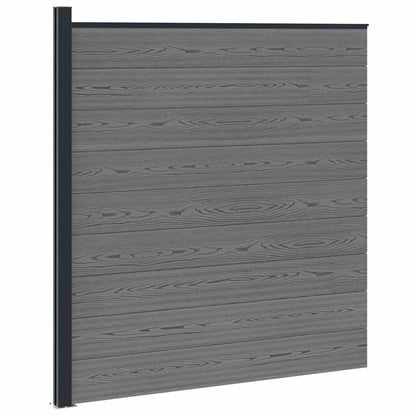 vidaXL Fence Set 175 x 186 cm WPC and Aluminium Grey 2