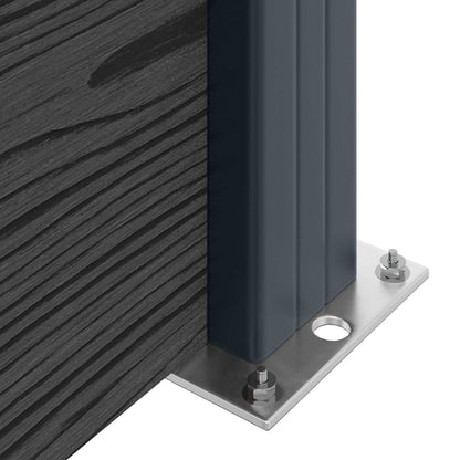 vidaXL Fence Set 175 x 186 cm WPC and Aluminium Black 6