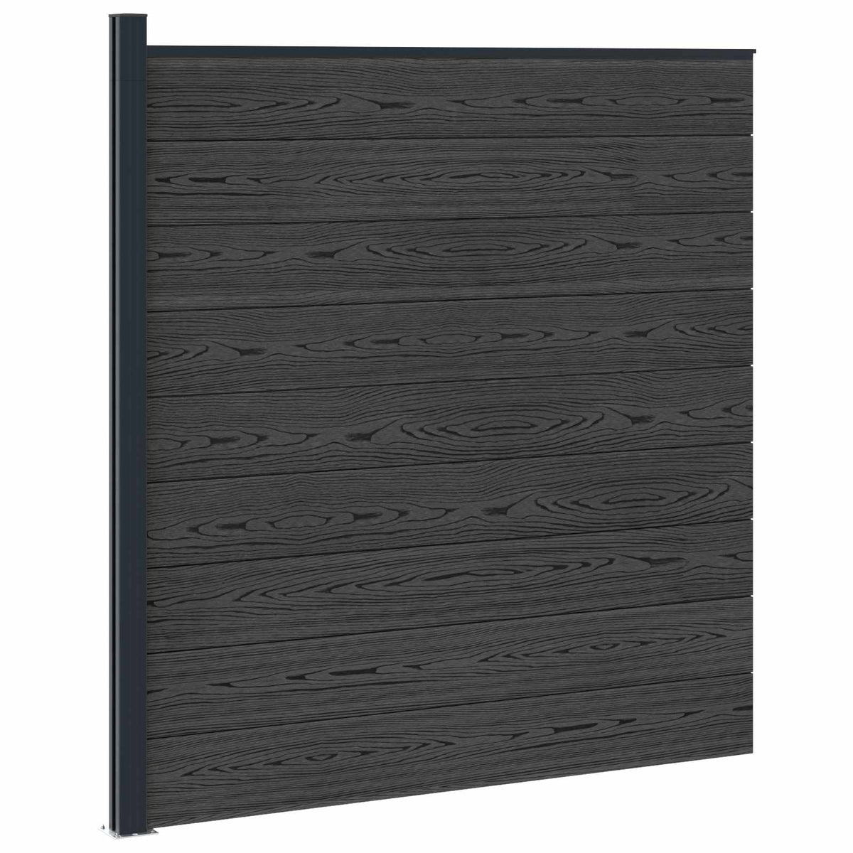 vidaXL Fence Set 175 x 186 cm WPC and Aluminium Black 2