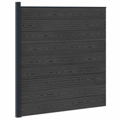 vidaXL Fence Set 175 x 186 cm WPC and Aluminium Black 2