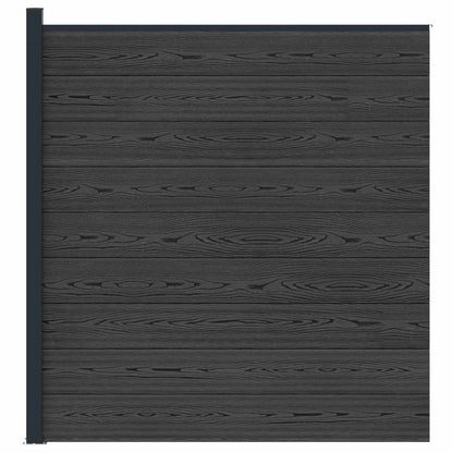 vidaXL Fence Set 175 x 186 cm WPC and Aluminium Black 3