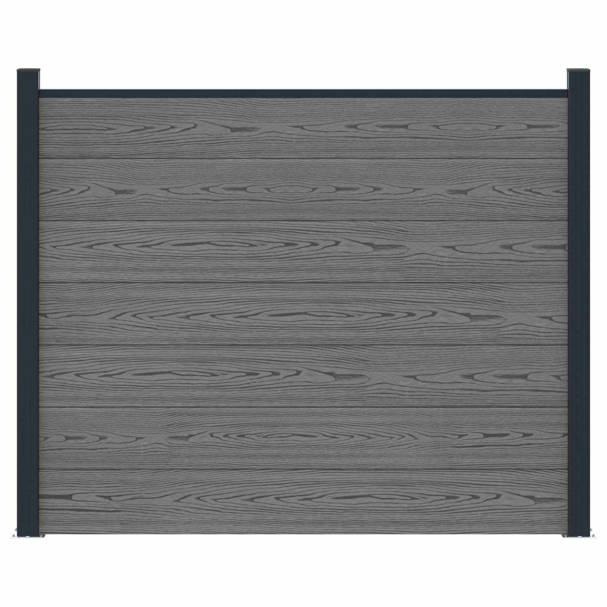 vidaXL Fence Panel WPC and Aluminium Grey 3
