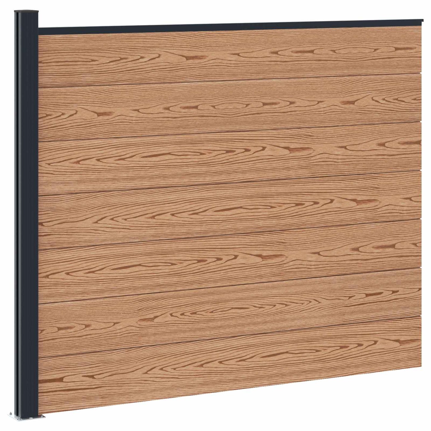 vidaXL Fence Panel WPC and Aluminium Brown 2