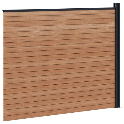 vidaXL Fence Panel WPC and Aluminium Brown 4