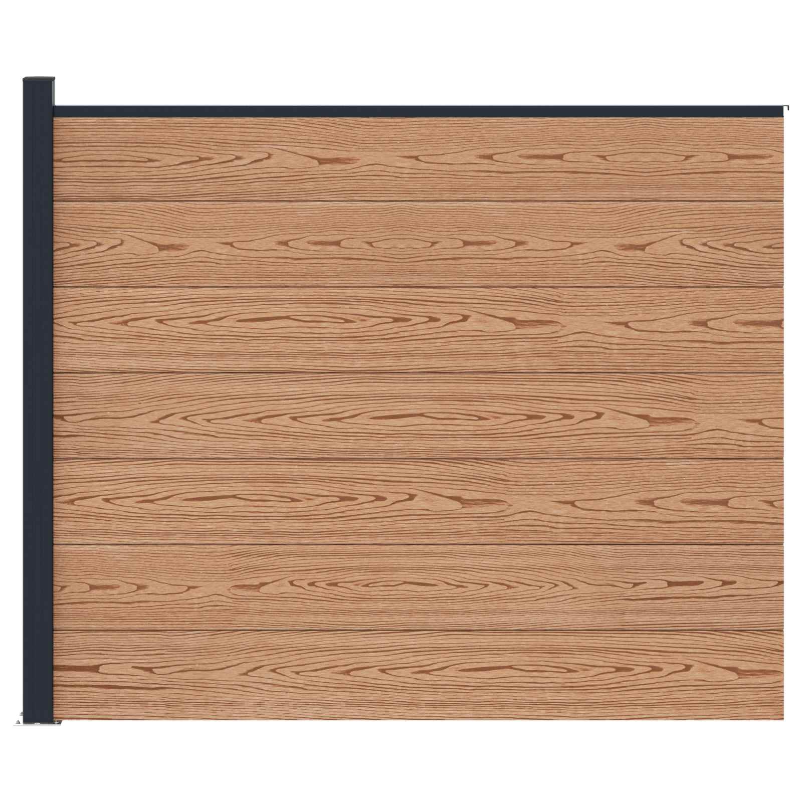 vidaXL Fence Panel WPC and Aluminium Brown 3