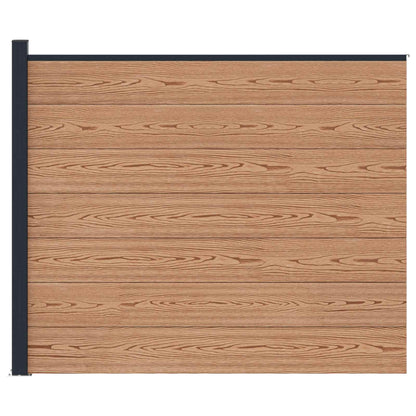 vidaXL Fence Panel WPC and Aluminium Brown 3