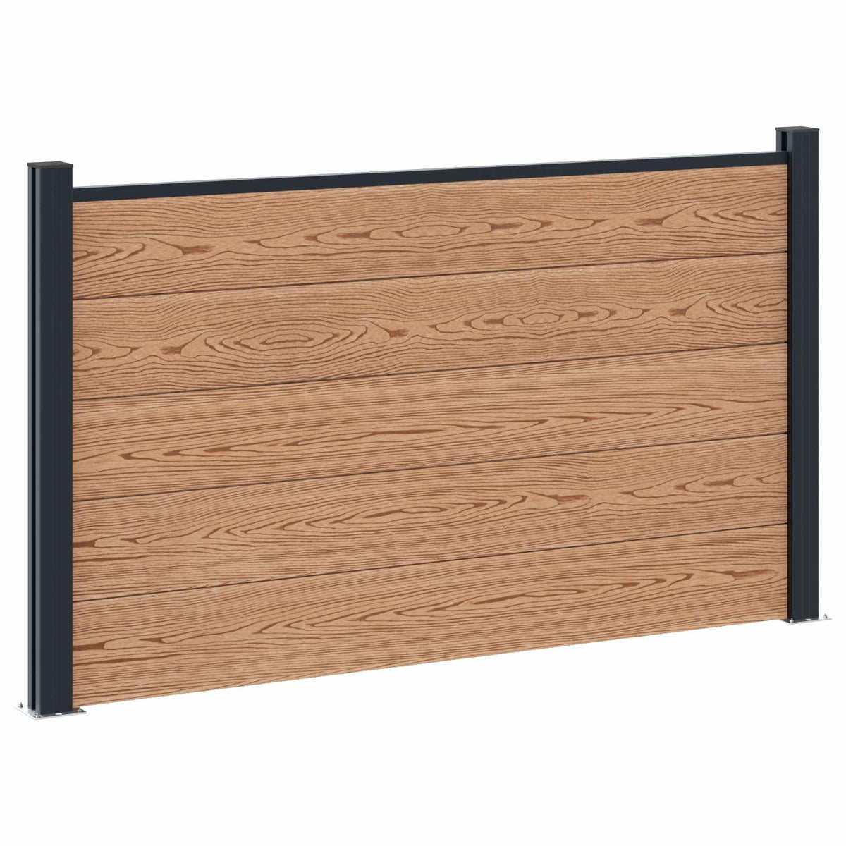 vidaXL Fence Set 180 x 105 cm WPC and Aluminium Brown 2