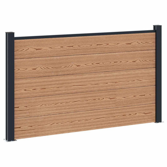 vidaXL Fence Set 180 x 105 cm WPC and Aluminium Brown 2