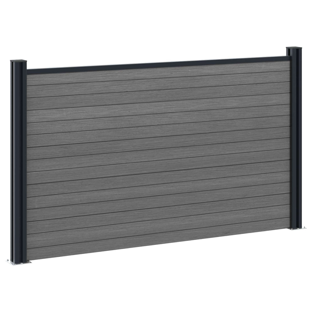 vidaXL Fence Set 180 x 105 cm WPC and Aluminium Grey 4