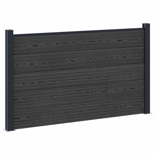 vidaXL Fence Set 180 x 105 cm WPC and Aluminium Black 2