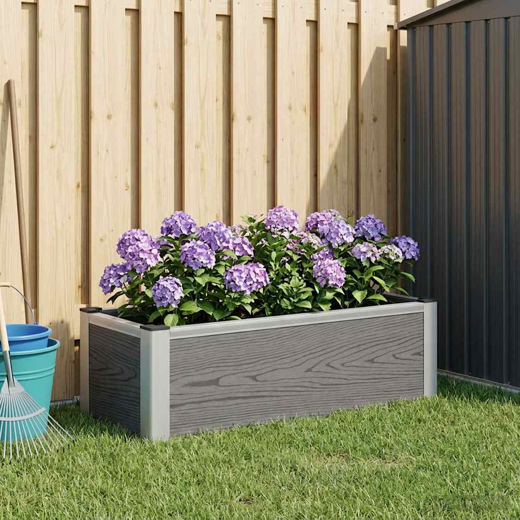Garden Raised Bed Grey WPC and Aluminium 75 cm 22 cm