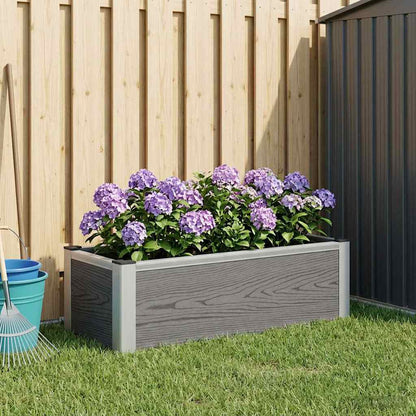 Garden Raised Bed Grey WPC and Aluminium 75 cm 22 cm