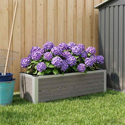 Garden Raised Bed Grey WPC and Aluminium 100 cm 22 cm