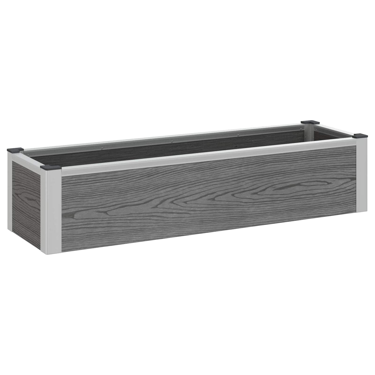 Garden Raised Bed Grey WPC and Aluminium 100 cm 22 cm