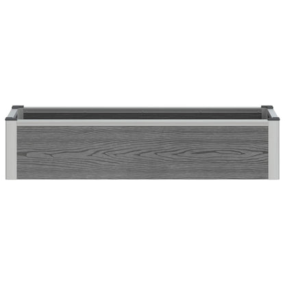 Garden Raised Bed Grey WPC and Aluminium 100 cm 22 cm