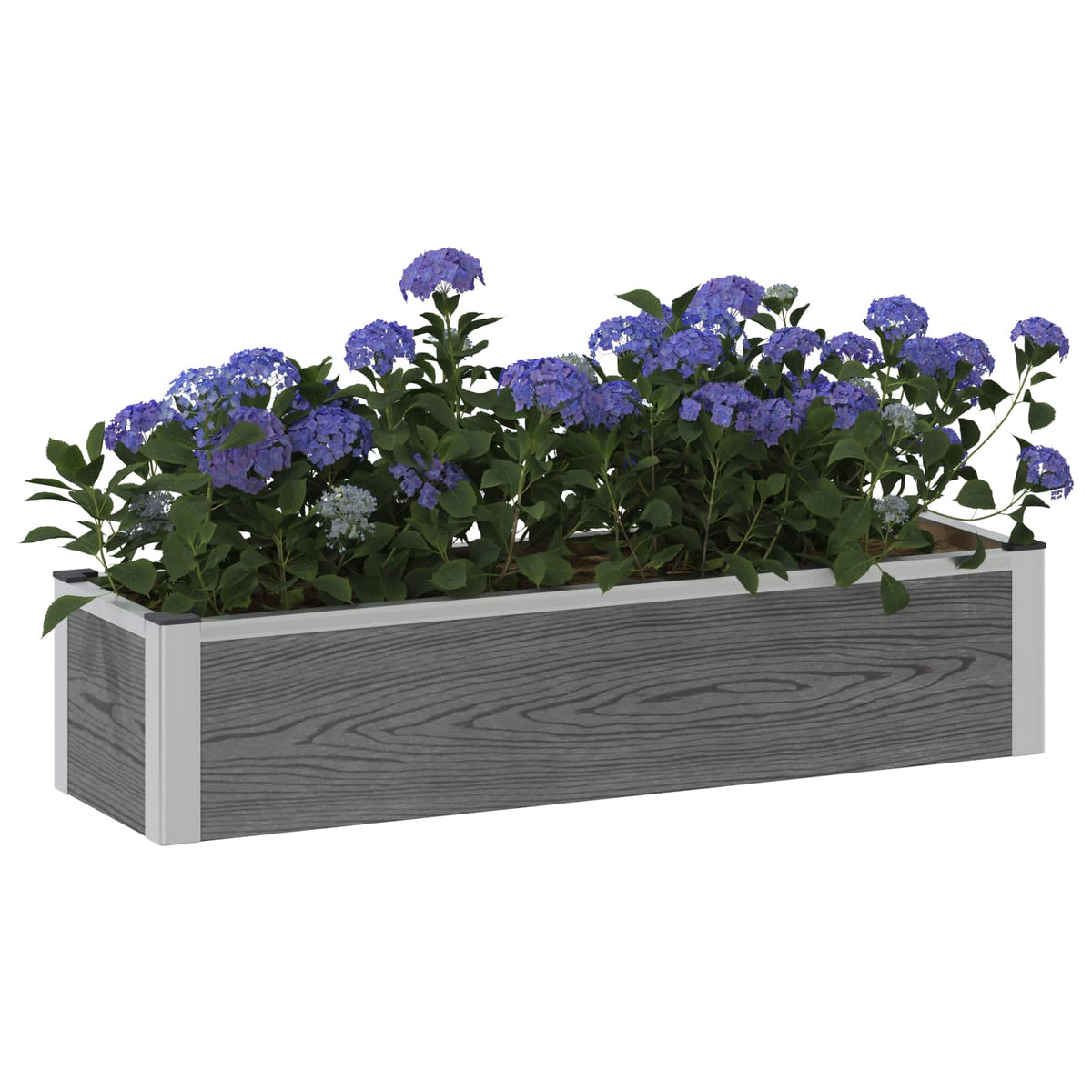 Garden Raised Bed Grey WPC and Aluminium 100 cm 22 cm