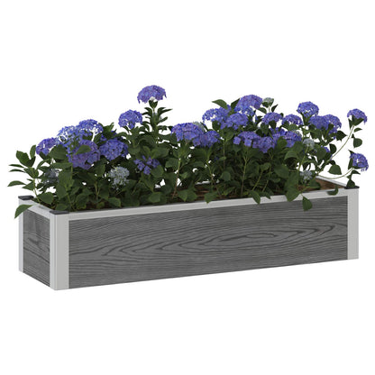 Garden Raised Bed Grey WPC and Aluminium 100 cm 22 cm