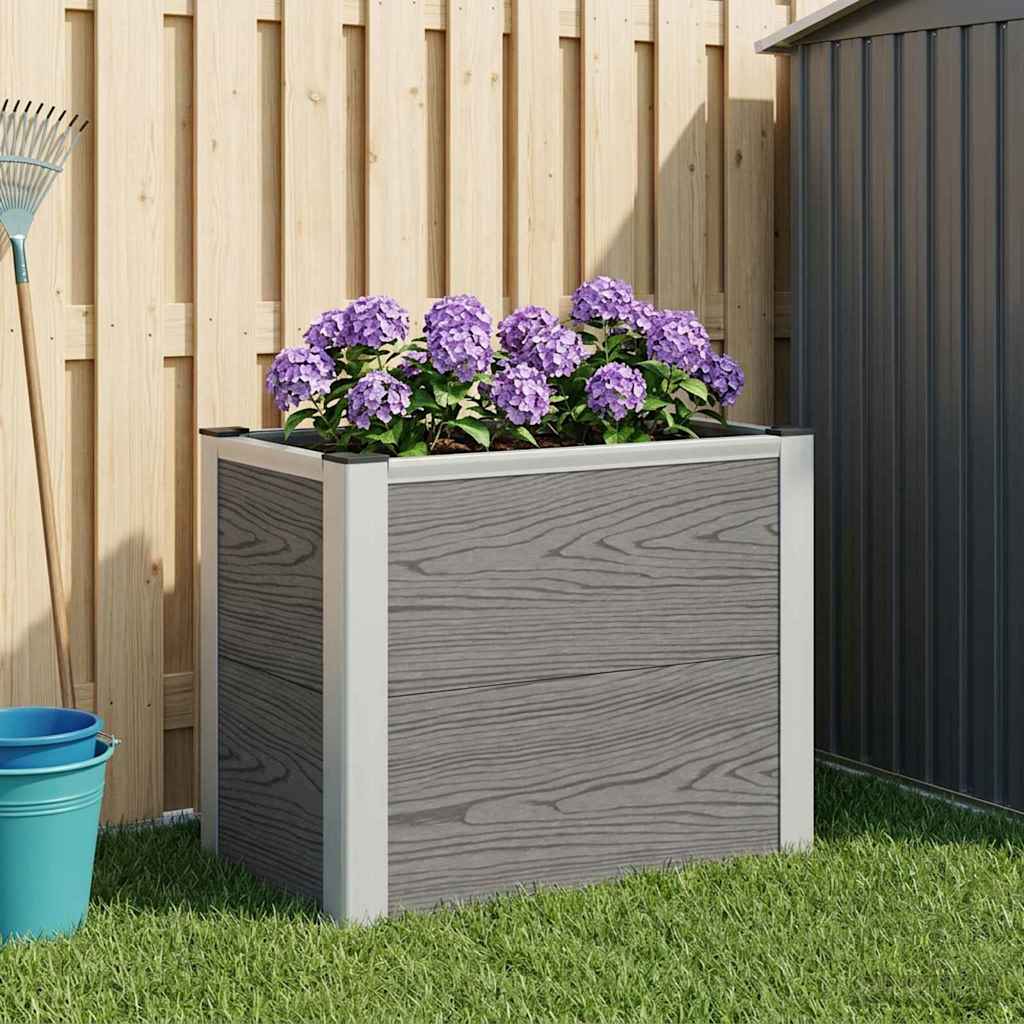 Garden Raised Bed Grey WPC and Aluminium 50 cm 42 cm