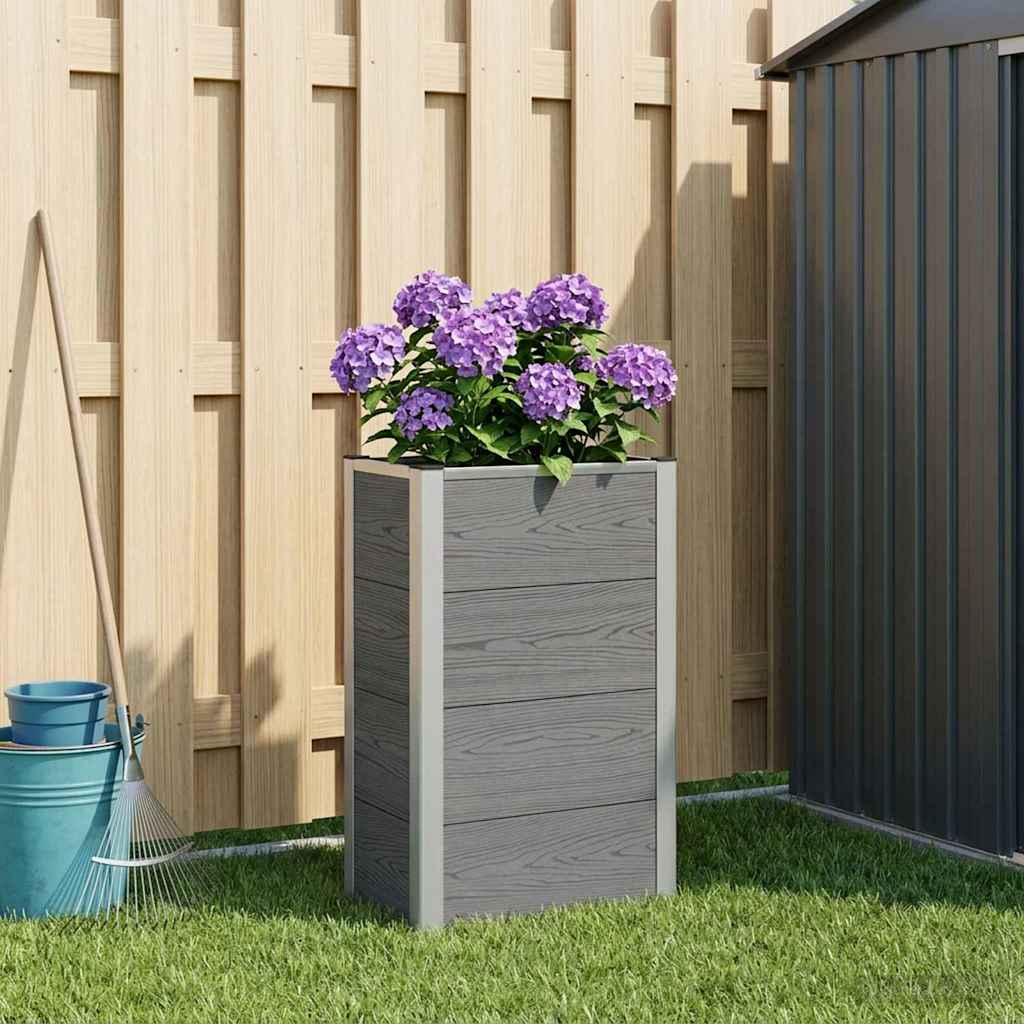 Garden Raised Bed Grey WPC and Aluminium 50 cm 82 cm