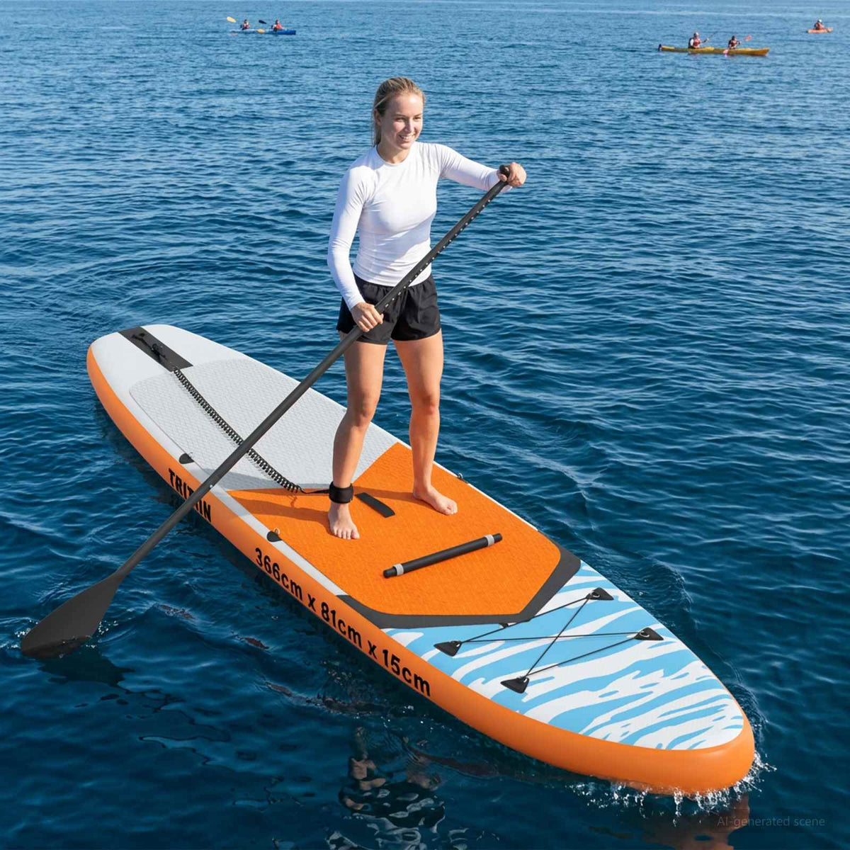 vidaXL SUP Board with Seat 2-in-1 TRITON 366 x 81 x 15 cm Blue 1