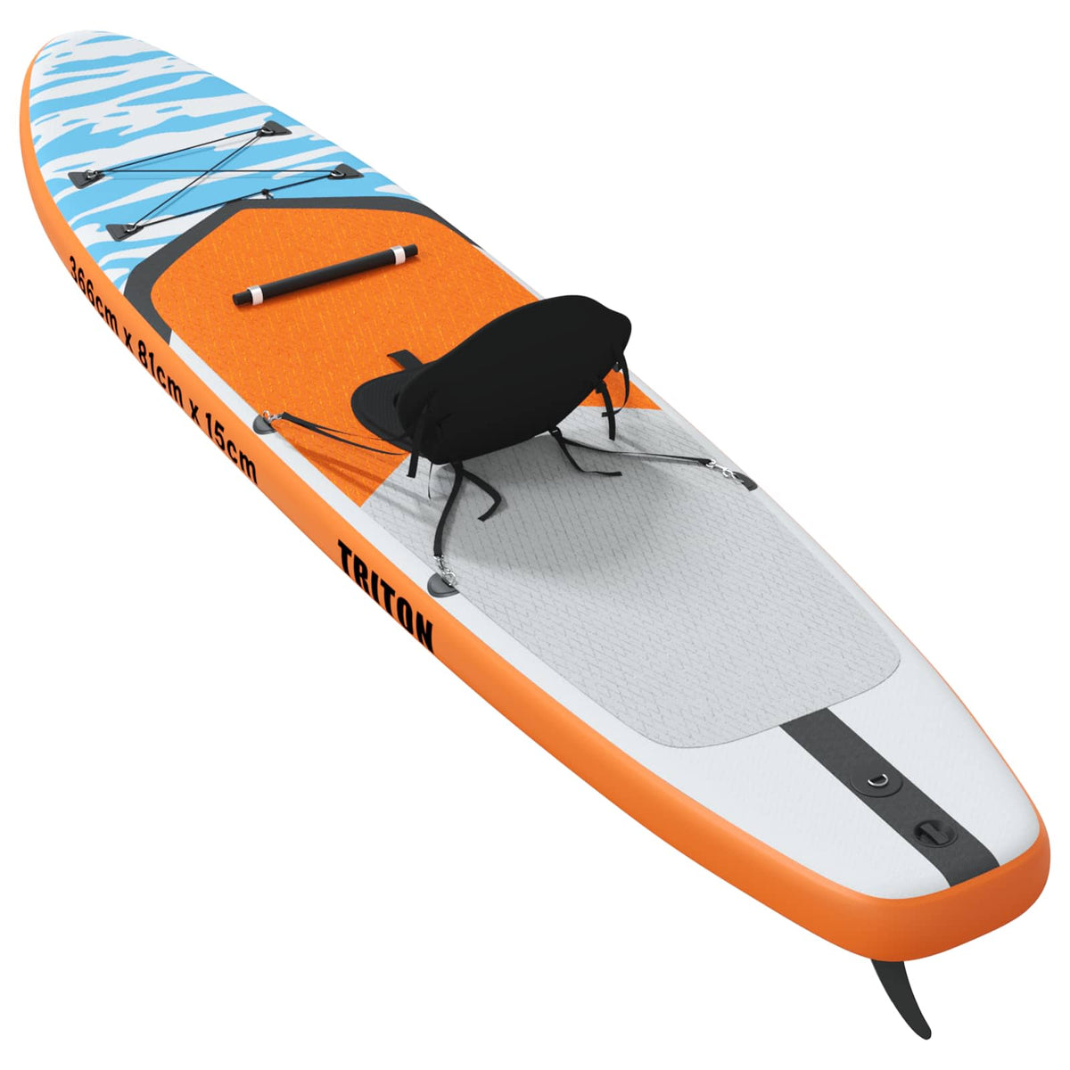 vidaXL SUP Board with Seat 2-in-1 TRITON 366 x 81 x 15 cm Blue 6