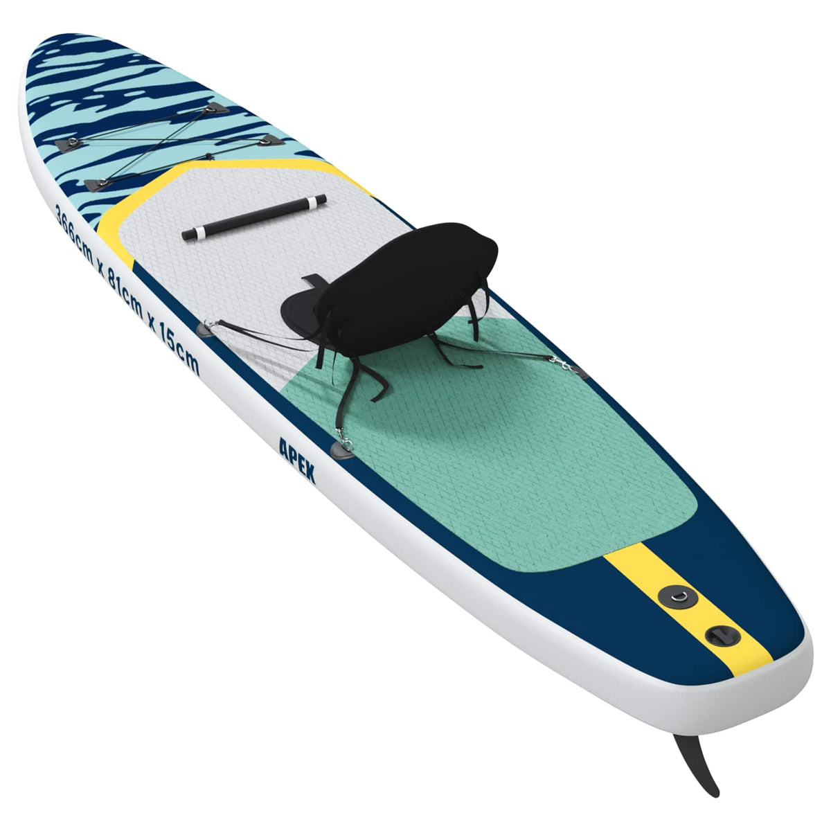 vidaXL SUP Board with Seat 2-in-1 APEX 366 x 81 x 15 cm Dark Blue 6