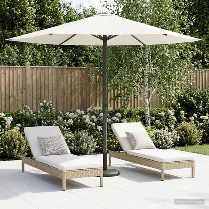 Garden Parasol Rectangular 2.3 x 2.3 m Polyester without Base Cream