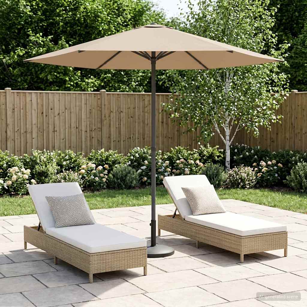 Garden Parasol Rectangular 2.3 x 2.3 m Polyester without Base Taupe