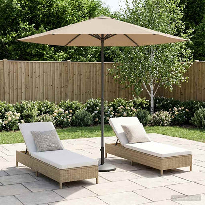 Garden Parasol Rectangular 2.3 x 2.3 m Polyester without Base Taupe
